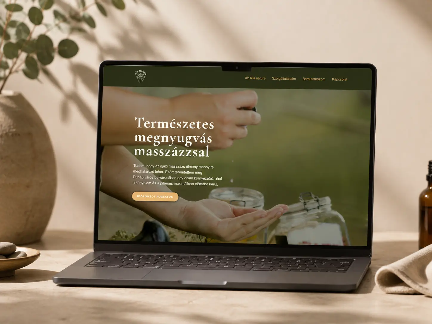 A’la nature – masszázs szalon weboldala